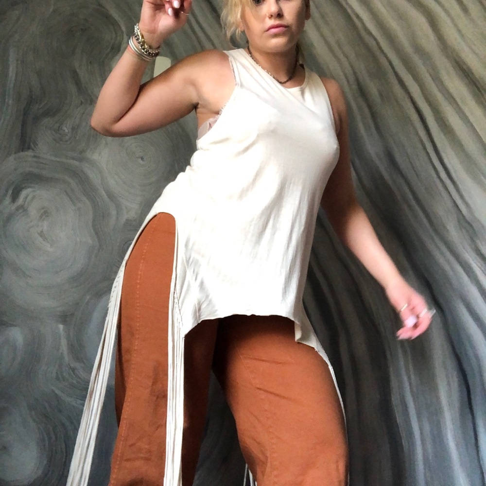 RAQUEL ALLEGRA **sold** fringe tank top - Picture 5 of 8